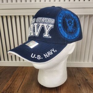 U.S. Navy Hat Cap Strap Back Blue Seal Military Embroidered Mens Service Veteran
